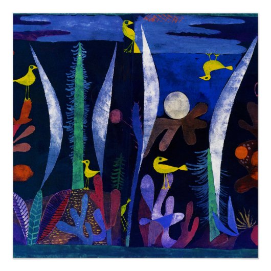 Landscape with Yellow Birds, Paul Klee ポスター (正面)