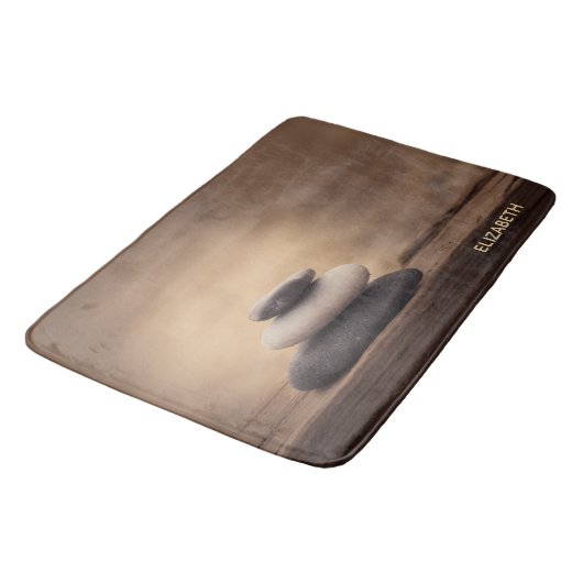 Landscape, Zen Stones Brown バスマット (アングル)