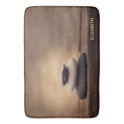 Landscape, Zen Stones Brown バスマット (正面縦)