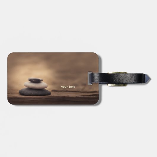 Landscape, Zen Stones Brown ラゲッジタグ (裏面横)