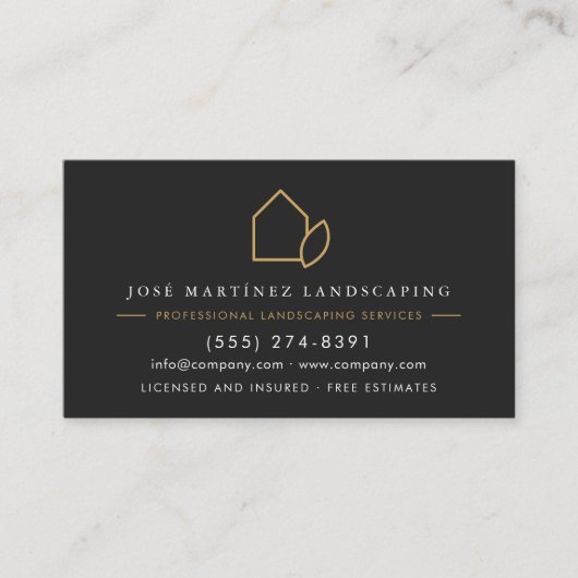 Landscaper QR Code Lawn Service 名刺 (正面)