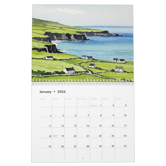 Landscapes カレンダー (1月 2026)