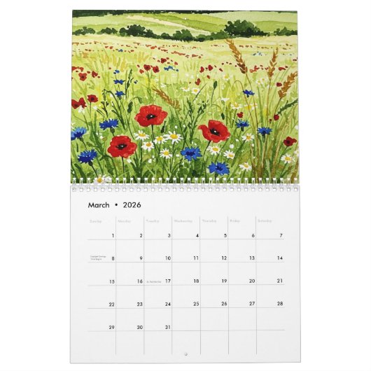 Landscapes カレンダー (3月 2026)