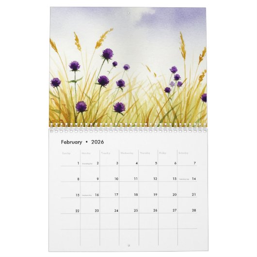 Landscapes カレンダー (2月 2026)