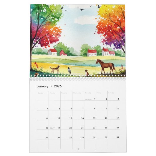 Landscapes カレンダー (1月 2026)