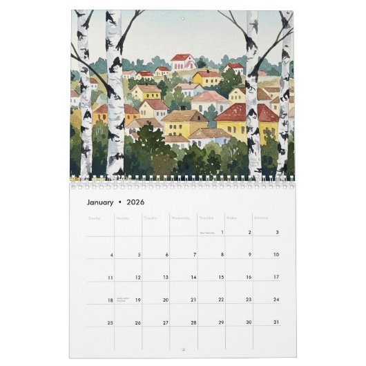 Landscapes Calendar カレンダー (1月 2026)