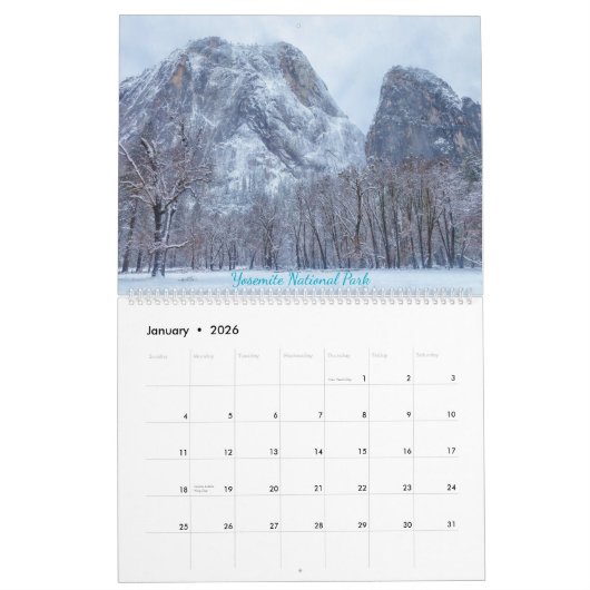 Landscapes of California  カレンダー (1月 2026)