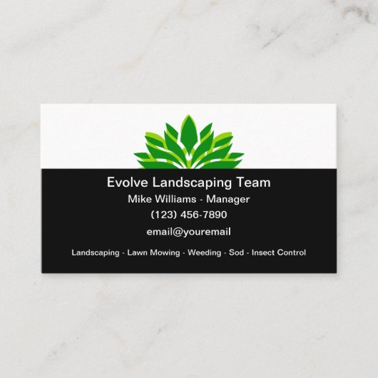 Landscaping And Lawn Mowing Service 名刺 (正面)