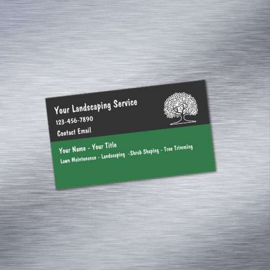 Landscaping And Lawn Service Simple マグネット名刺 (インサイチュ)