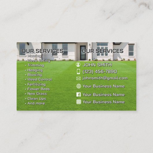 Landscaping Business Cards 名刺 (裏面)