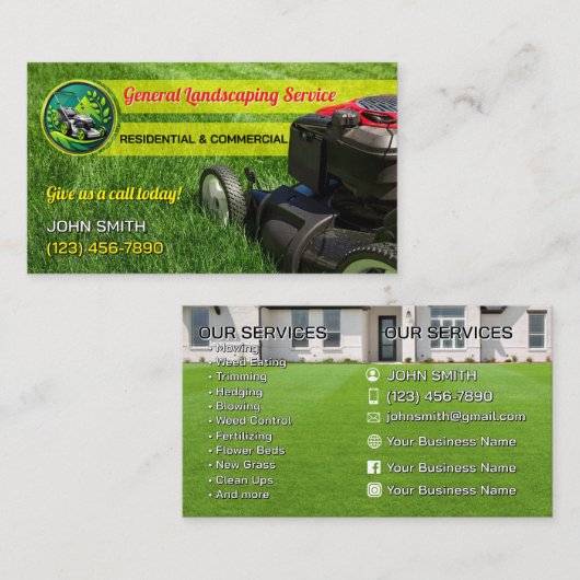 Landscaping Business Cards 名刺 (正面/裏面)