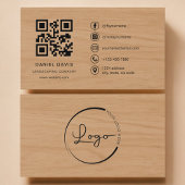 Landscaping Company Wood Professional QR Code 名刺