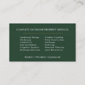 Landscaping Contractor Professional Business Card 名刺 (裏面)
