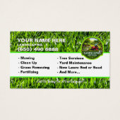 Landscaping Lawn Care Mower Business Card Grass (正面)
