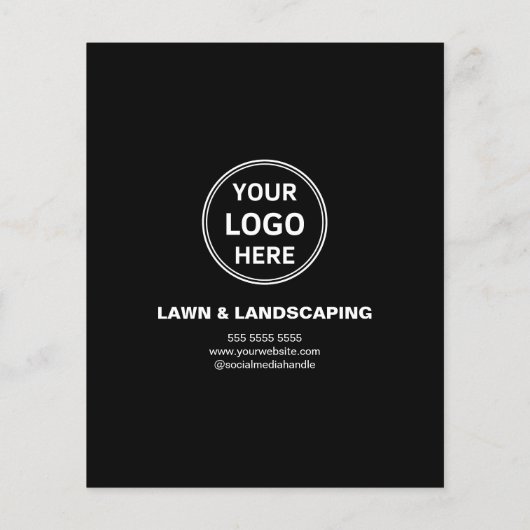 Landscaping Lawn Care Services Black Business チラシ (裏面)