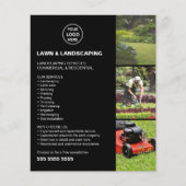 Landscaping Lawn Care Services Black Business チラシ (正面)
