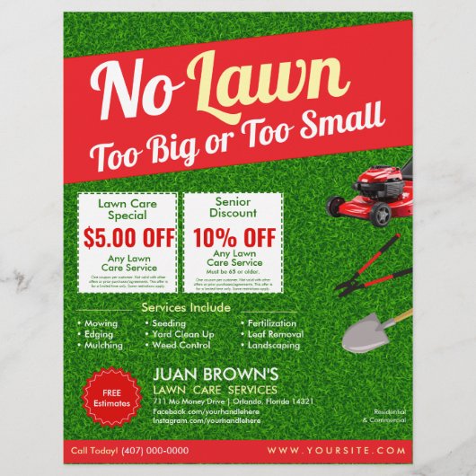 Landscaping Services | Lawn Care & Garden Design チラシ (正面)