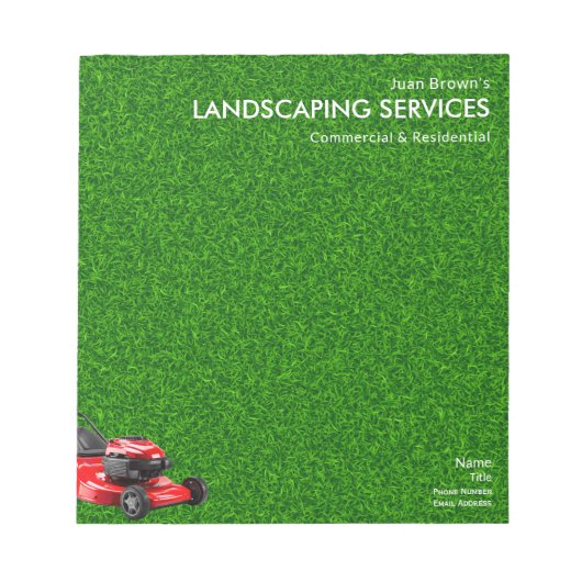 Landscaping Services | Lawn Care & Garden Design ノートパッド (正面)