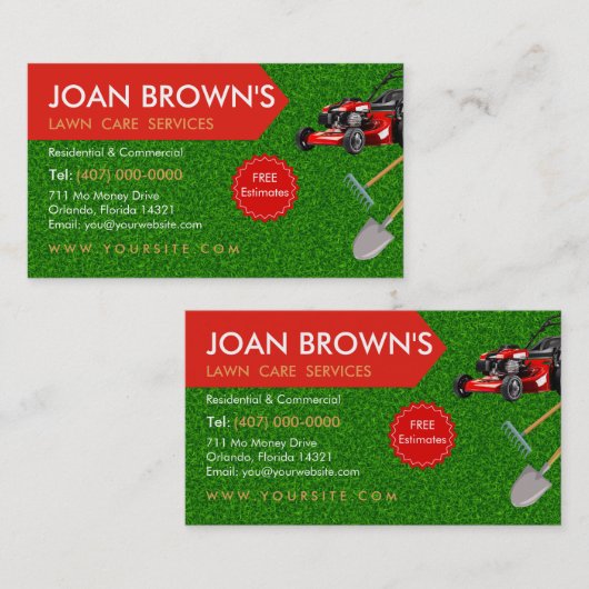 Landscaping Services | Lawn Care Gardening 名刺 (正面/裏面)