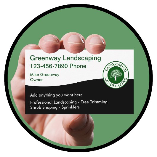 Landscaping Services Modern Business Cards 名刺