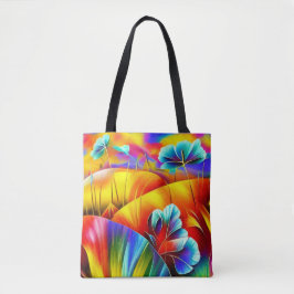 Landschaft in Regenbogenfarben トートバッグ