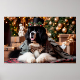 Landseer Gentleman Holiday Poster ポスター