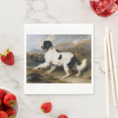Landseer Newfoundland Dog (白黒の動物) スタンダードランチョンナプキン (インサイチュ)