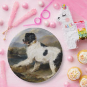 Landseer Newfoundland Dog （白黒の動物） ペーパープレート (パーティー)