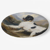 Landseer Newfoundland Dog （白黒の動物） ペーパープレート (アングル)