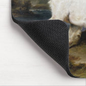 Landseer Newfoundland Dog （白黒の動物） マウスパッド (コーナー)