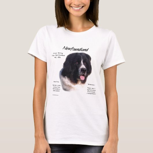 Landseer Newfoundland History; I love Newfies Tシャツ (正面)