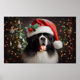 Landseer Newfoundland Holiday Poster ポスター