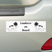 "Landseer On Board" Landseer Newfoudland バンパーステッカー (車上)
