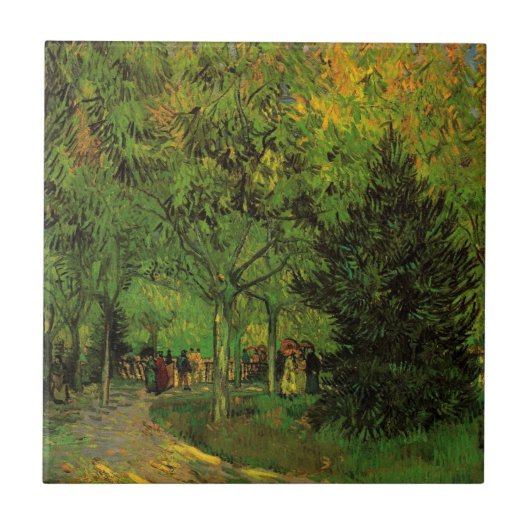 Lane in Public Garden, Arles by Vincent van ゴッホ タイル (正面)