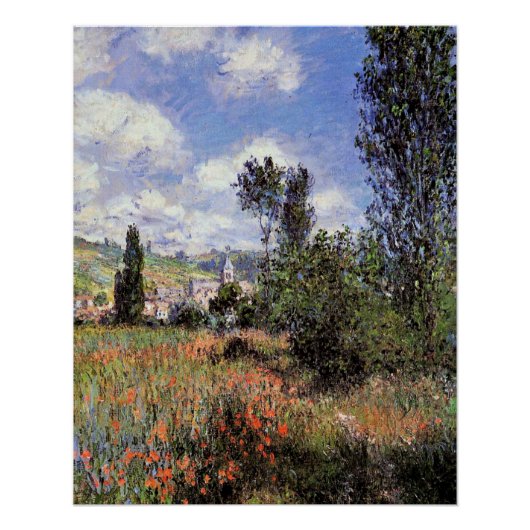 Lane in the Poppy Field by Claude Monet ポスター (正面)