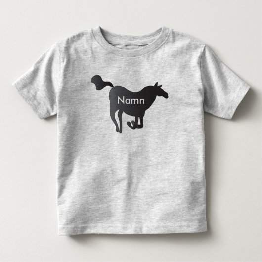 Långärmad tröja med häst & namn トドラーTシャツ (正面)