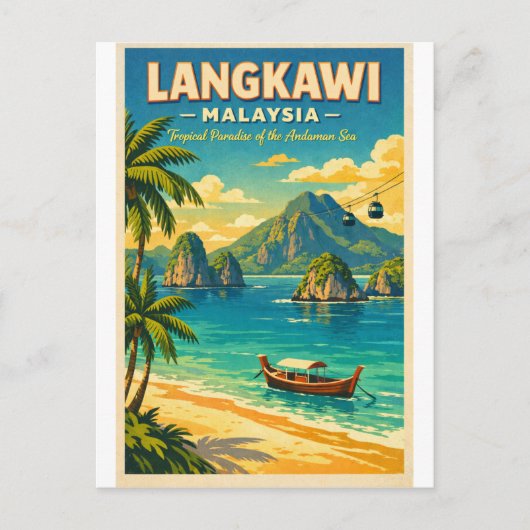 Langkawi Island, Malaysia, in a vibrant retro  ポストカード (正面)