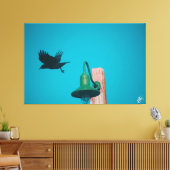 Langley Crow on Light Post Series #10 キャンバスプリント (インサイチュ (リビング))