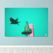 Langley Crow on Light Post Series #11 キャンバスプリント (インサイチュ (ウッドフロア))