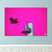 Langley Crow on Light Post Series #12 キャンバスプリント (インサイチュ (ウッドフロア))