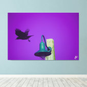 Langley Crow on Light Post Series #1 キャンバスプリント (インサイチュ (ウッドフロア))