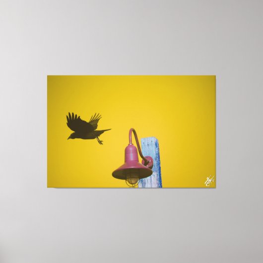 Langley Crow on Light Post Series #4 キャンバスプリント (正面)