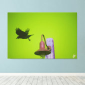 Langley Crow on Light Post Series #5 キャンバスプリント (インサイチュ (ウッドフロア))