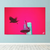 Langley Crow on Light Post Series #6 キャンバスプリント (インサイチュ (ウッドフロア))