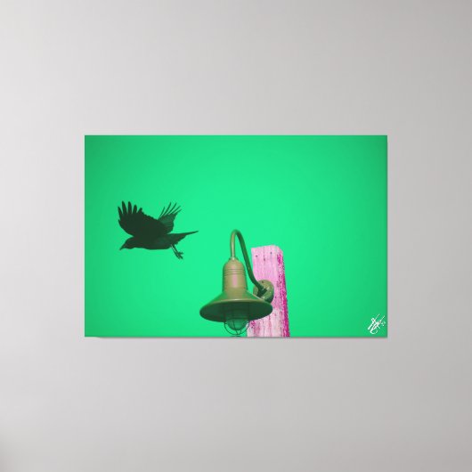 Langley Crow on Light Post Series #7 キャンバスプリント (正面)