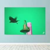 Langley Crow on Light Post Series #7 キャンバスプリント (インサイチュ (ウッドフロア))