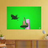 Langley Crow on Light Post Series #9 キャンバスプリント (インサイチュ (リビング))