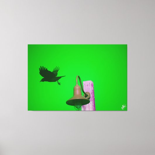 Langley Crow on Light Post Series #9 キャンバスプリント (正面)