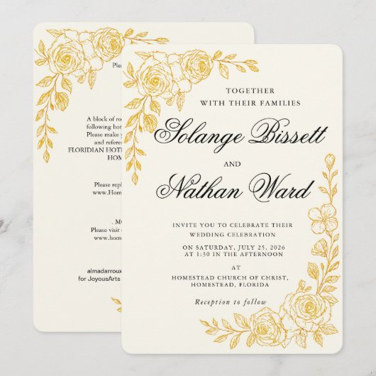 'Language of Love' All-in-One Wedding Invitation 招待状 (正面/裏面)