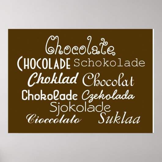 Languages of Chocolate Poster 28" x 20" （マット） ポスター (正面)